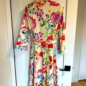 Zara Flora Belted Printed Maxi Dress Small 2563/195/330 Pre-Loved